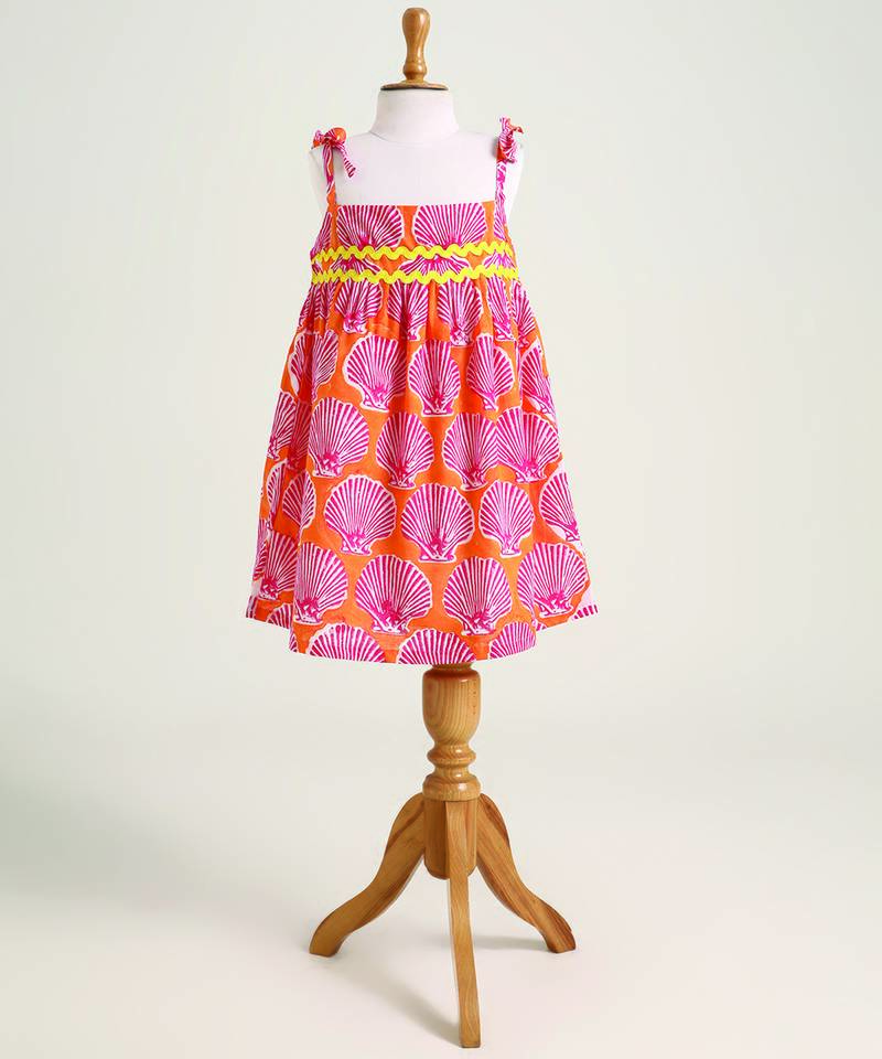 Pink printed cotton dress