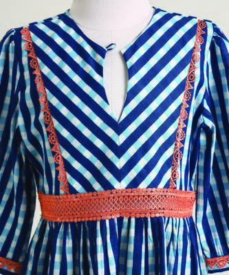 Blue stripes cotton dress 2