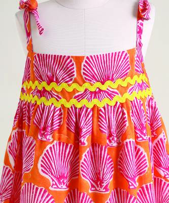 Pink printed cotton dress 2