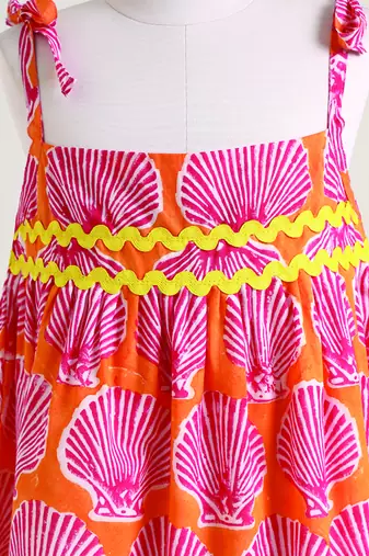 Pink printed cotton dress