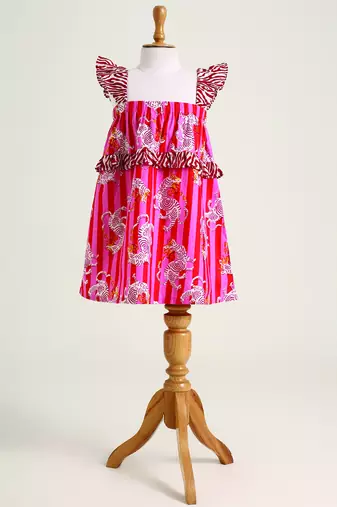 Multicolor printed cotton dress