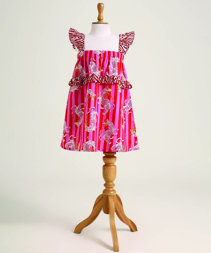 Multicolor printed cotton dress