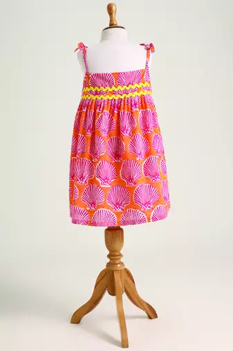 Pink printed cotton dress