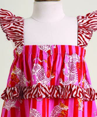 Multicolor printed cotton dress 2
