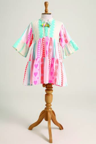 White printed cotton dress