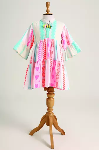 White printed cotton dress