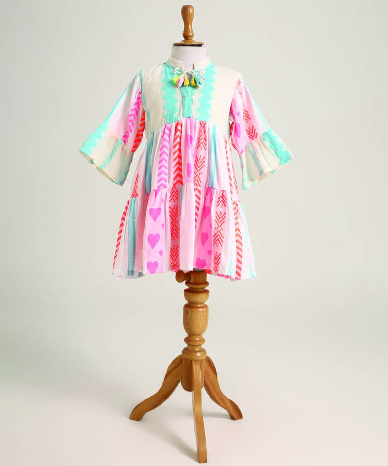 White printed cotton dress