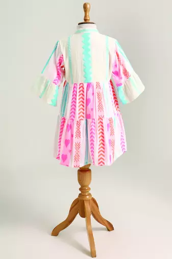 White printed cotton dress