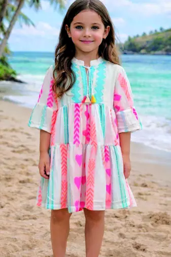 White printed cotton dress