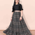 Black & beige printed pattern cotton blend top & lehenga crop flared lehenga set girls ethnic wear kids lehenga choli