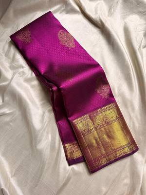 Banarasi Soft Silk Woven Women's Saree With Unstitched Blouse Set 3