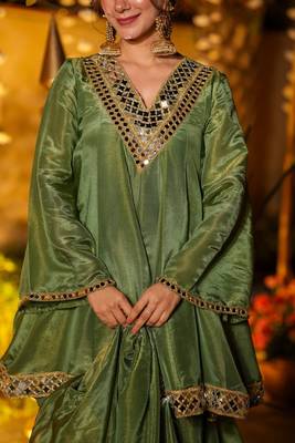 Olivevichitra embroidered kurti set with mirror work dupattaethnic wear for women 2