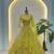 LEMON YELLOW Butterfly Net Lehenga Choli with Sequins & Cording Embroidery – Bridal & Party Wear Set with Dupatta