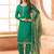 Teal green heavy chiffon semi-stitched suit with beads work & digital print dupatta – premium ethnic wear
