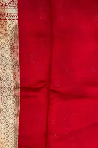Banarasi puresilk chiniya saree in mustard colour with  floral zari work