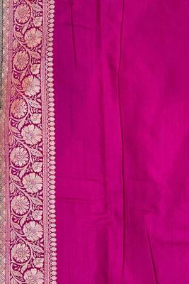 Banarasi puresilk munga saree in bottle green colour with floral zari work 4