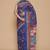 Kalamkari printed pure cotton ethnic blue saree for woman