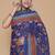 Kalamkari printed pure cotton ethnic blue saree for woman