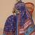 Kalamkari printed pure cotton ethnic blue saree for woman
