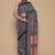 Kalamkari printed pure cotton ethnic blue saree for woman