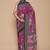 Kalamkari printed pure cotton ethnic magenta saree for woman