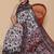 Kalamkari printed pure cotton ethnic light grey saree for woman