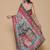 Kalamkari printed pure cotton ethnic pink saree for woman