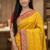 Banarasi puresilk chiniya saree in mustard colour with  floral zari work