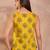 Women yellow floral printed cotton blend tops