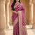 Banarasi puresilk khaddi georgette saree in rani pink colour with floral zari work