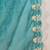 Women teal silk blend solid embroidered a-line kurta trouser with dupatta
