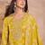 Women yellow  floral printed straight kurta trouser with dupatta