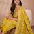 Women yellow  floral printed straight kurta trouser with dupatta