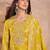 Women yellow  floral printed straight kurta trouser with dupatta