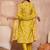 Women yellow  floral printed straight kurta trouser with dupatta