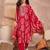 Women pink  floral printed straight kurta trouser with dupatta