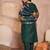 Women green silk blend solid embroidered straight kurta trouser with dupatta