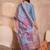 Women blue cotton blend solid embroidered straight kurta trouser with dupatta