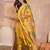 Women yellow silk blend solid embroidered straight kurta trouser with dupatta