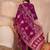 Women purple silk blend floral printed straight kurta trouser with dupatta