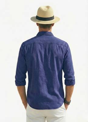 Men's solid blue denim casual shirt with dual flap pockets | regular fit | full sleeve stylish denim shirt 2