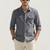 Men's solid grey denim casual shirt with dual flap pockets | regular fit | full sleeve stylish denim shirt