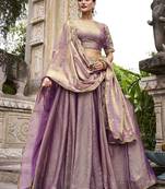 Lavender Fendy With Sequence Embroidered Work Wedding Lehenga Choli