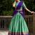 Traditional Bottlegreen Poly Cotton Half Saree With Zari Weaving Work Lehenga Choli
