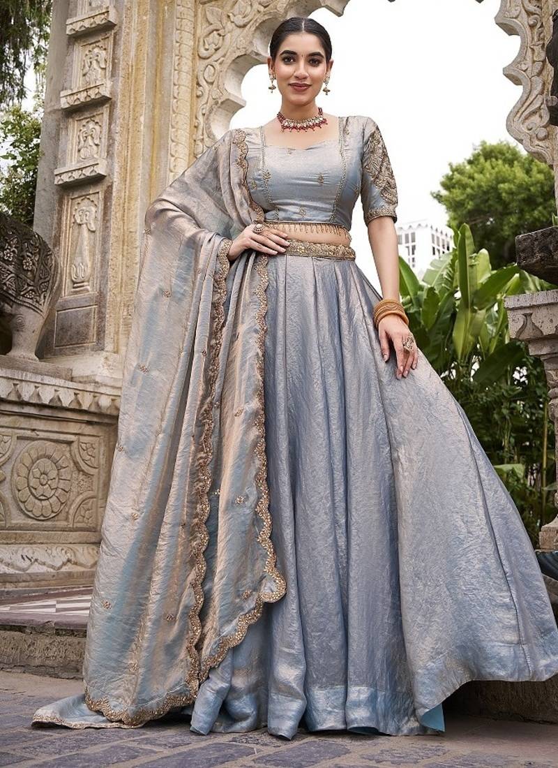 Skyblue Fendy With Sequence Embroidered Work Wedding Lehenga Choli