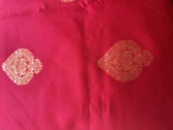  pink silk blend banarasi saree with unstitched blouse piece 6