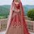 Aesthetic Red Dori Work Silk Bridal Lehenga Choli With Double Dupatta