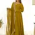 Ravishing Mustard Yellow Silk Anarkali Pant Suit With Sequins Dupatta