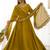 Ravishing Mustard Yellow Silk Anarkali Pant Suit With Sequins Dupatta