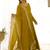 Ravishing Mustard Yellow Silk Anarkali Pant Suit With Sequins Dupatta